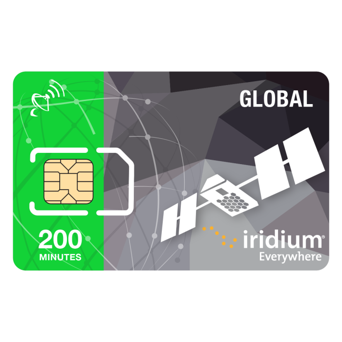 Iridium Satellite Phone Global Prepaid SIM Card - 200 Minutes (Valid 6 Months)
