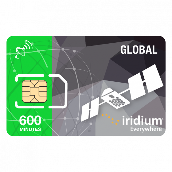 Carte SIM Globale Prépayée pour Téléphone Satellite Iridium - 600 Minutes  (Valable 12 Mois)