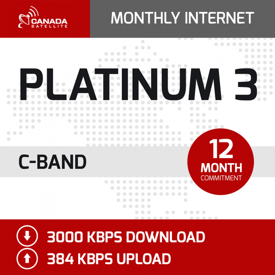Platinum 3 C-Band Monthly Internet - 12 Month Commitment (3000 kbps Download / 384 kbps Upload)
