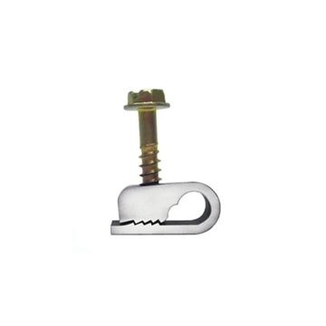 White Single Cable Clip with Screw (8202SW-B)